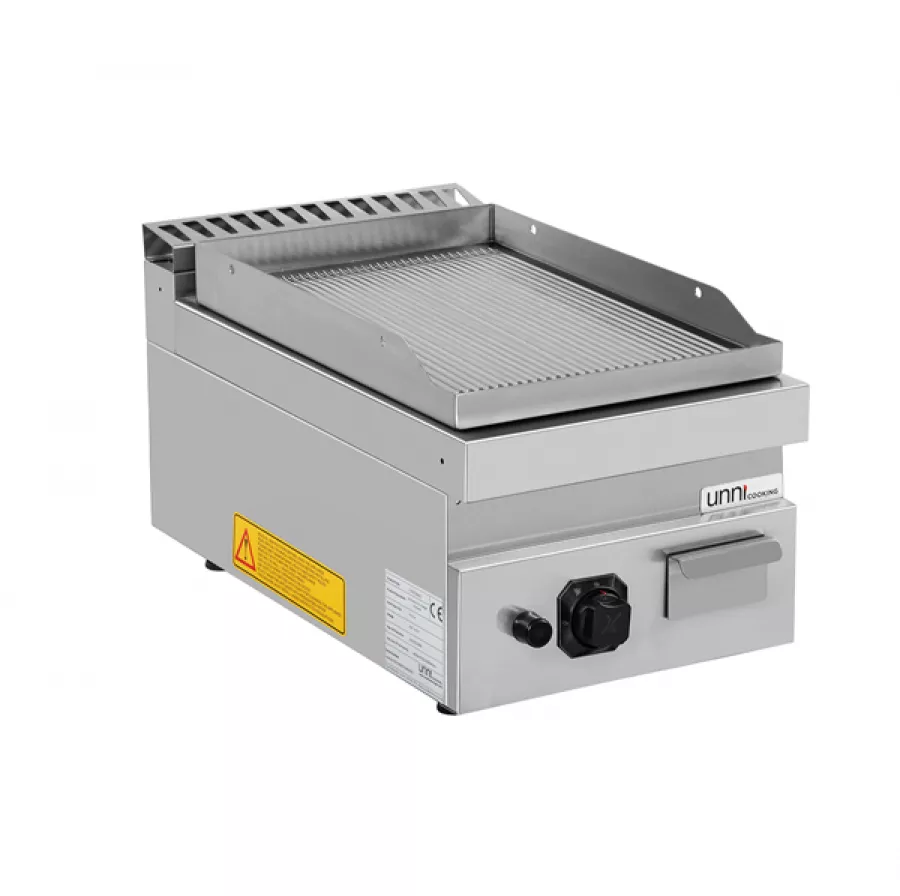 Gas Grillplatte verchromt gerillt Piezozündung