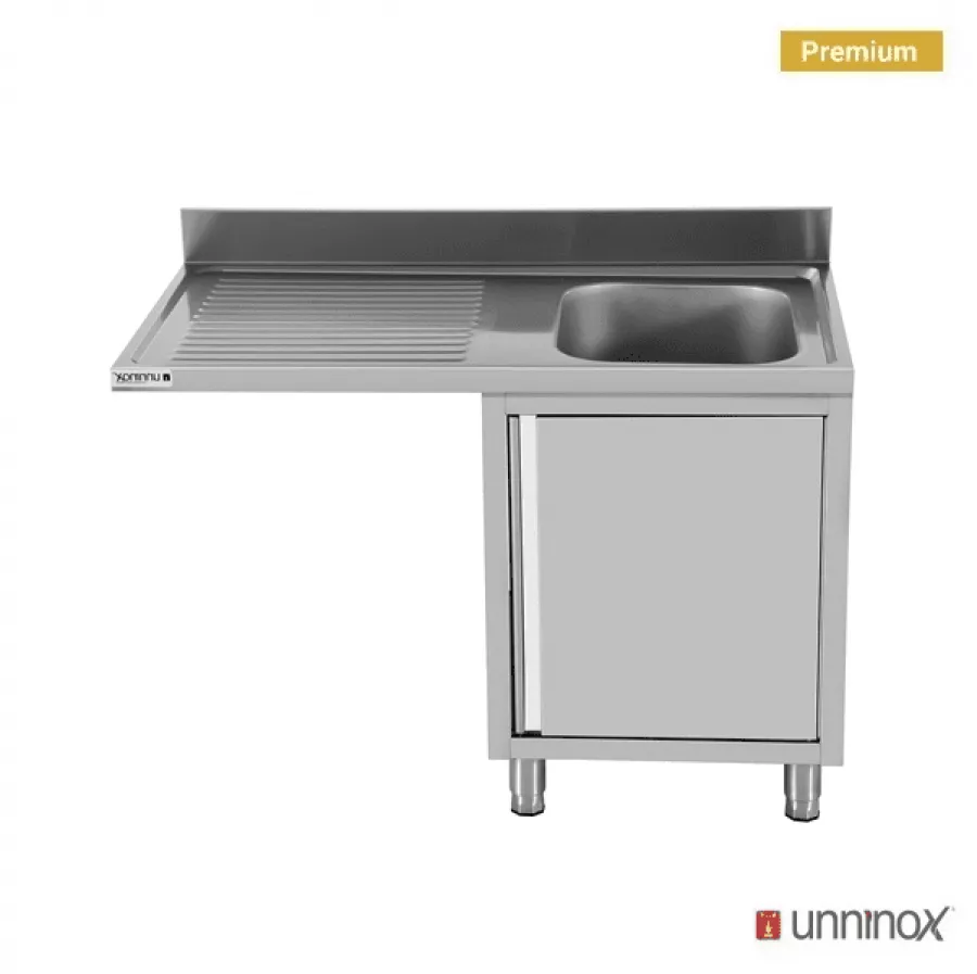 Spülbecken-Einheit 120x70x85 cm Edelstahl Becken rechts