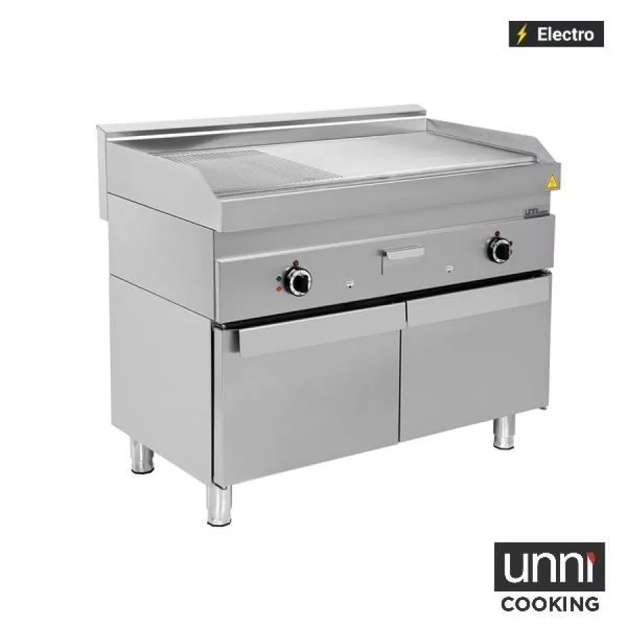 Elektrische Bratplatte Edelstahl geriffelt 100-300°C