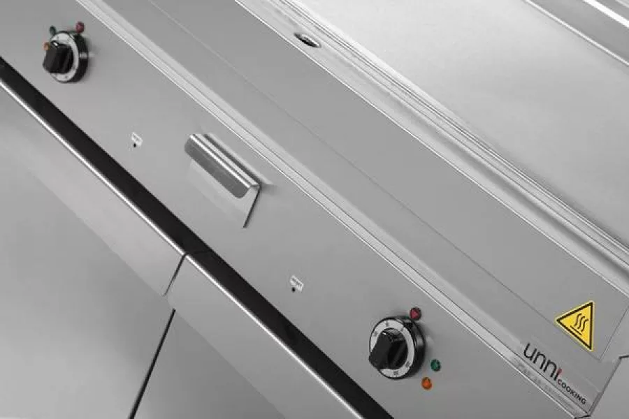 Elektrische Bratplatte Edelstahl geriffelt 100-300°C