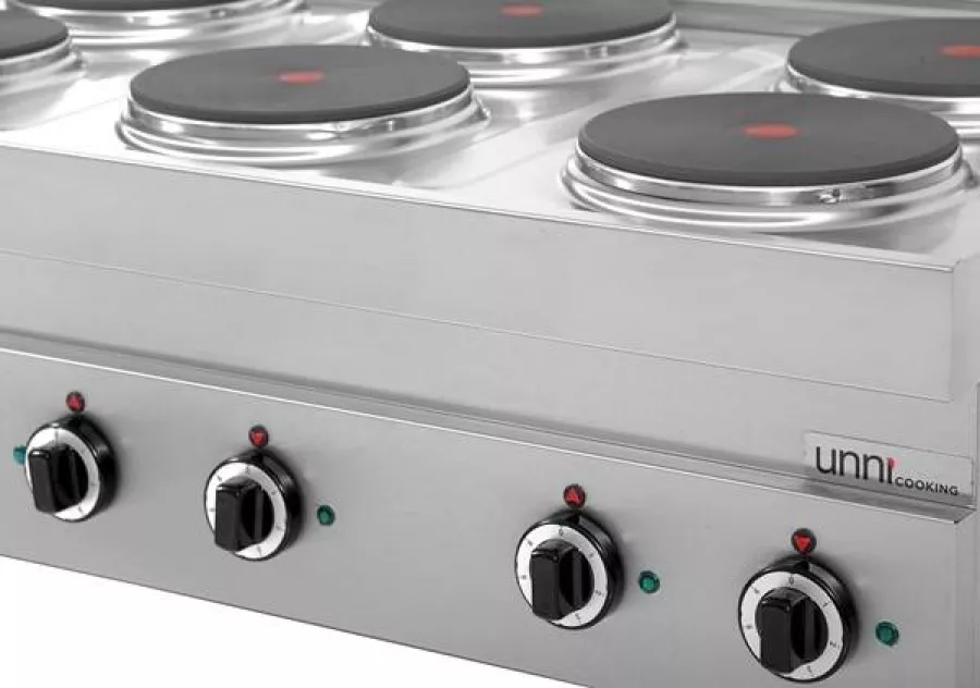 Elektroherd 650Line E65C60B 6 Kochfelder Edelstahl Gusseisen 2,6kW