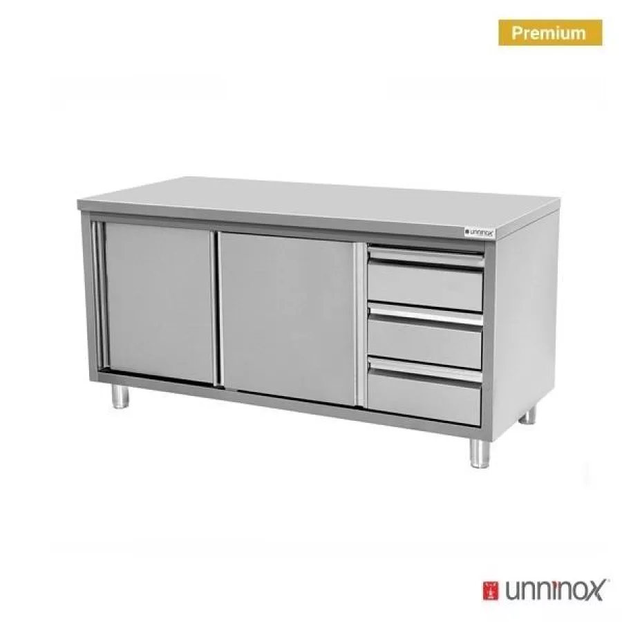 Arbeitsunterschrank 3 Schubladen ohne Aufkantung 1200x700x850mm