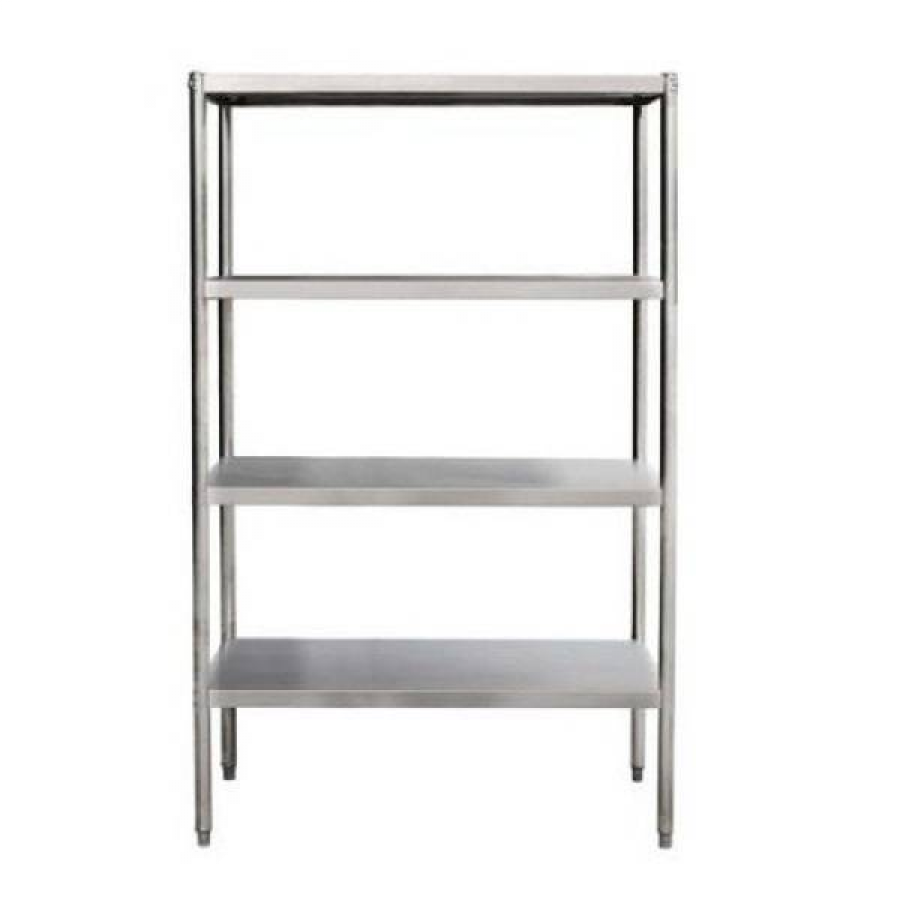 Edelstahl Regalsystem ECO 1600x500xH1800 mm – 4 Böden, hohe Tragkraft