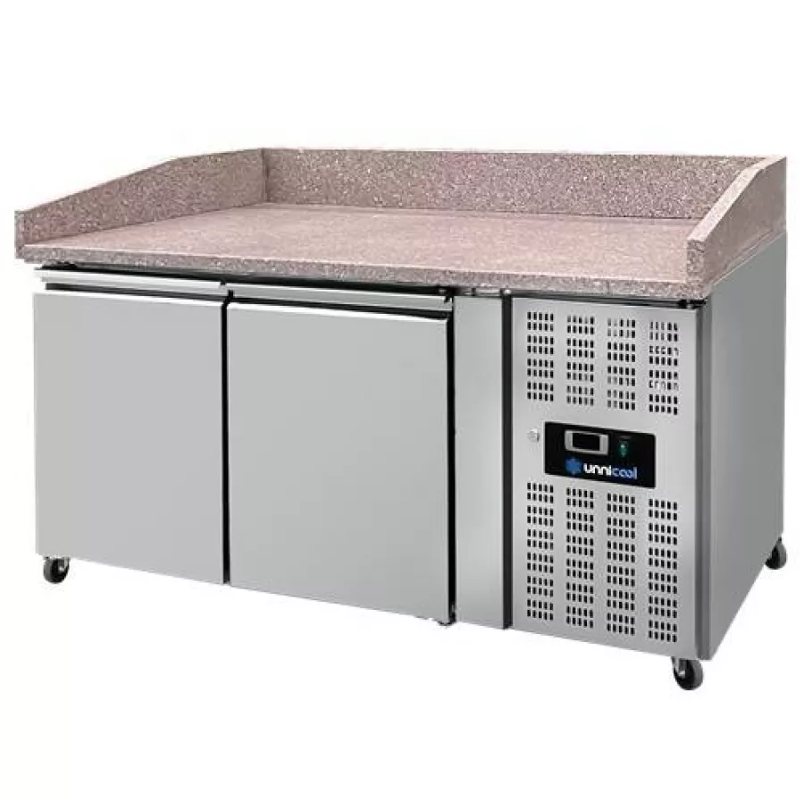 Pizza Theke 2 Türen 151x80x100cm 390L Edelstahl Automatik