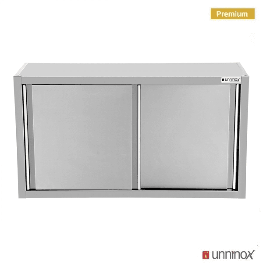 Wandhängeschrank Edelstahl 2000x400x660 mm mit Schiebetüren