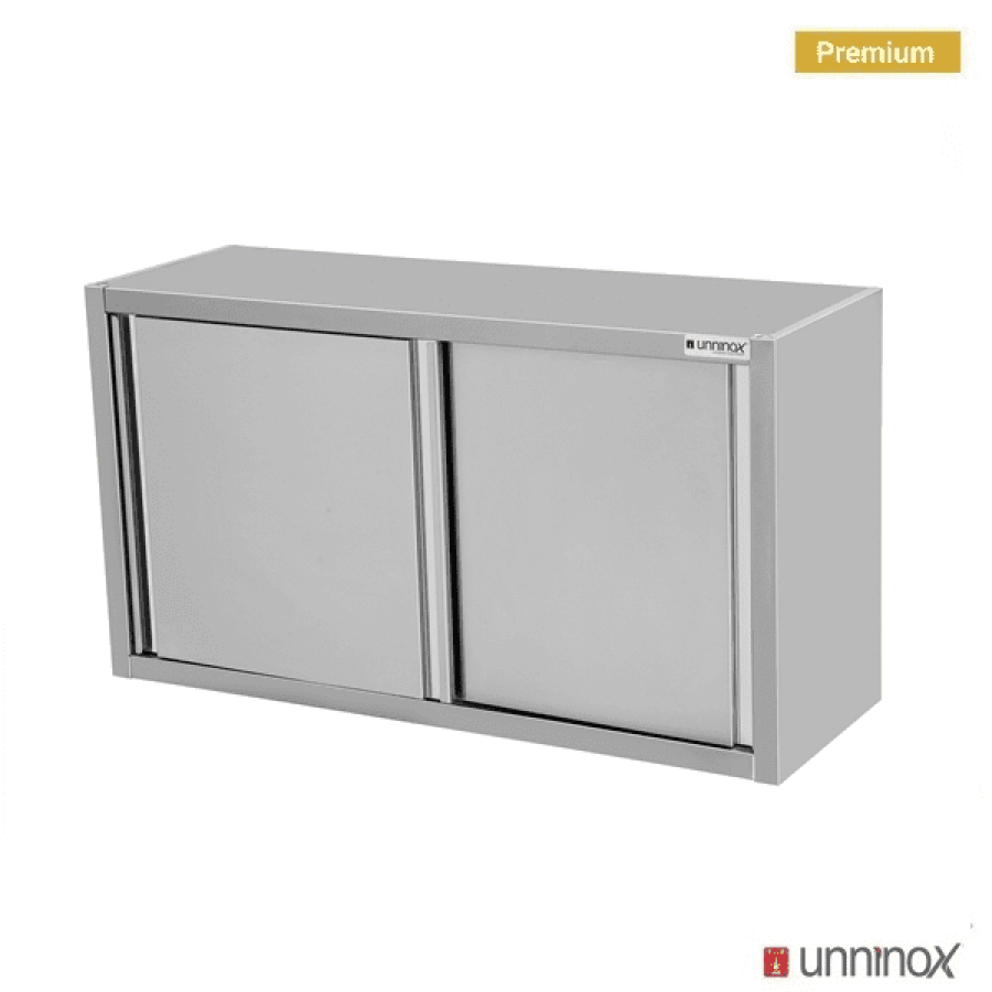 Wandhängeschrank Edelstahl 2000x400x660 mm mit Schiebetüren