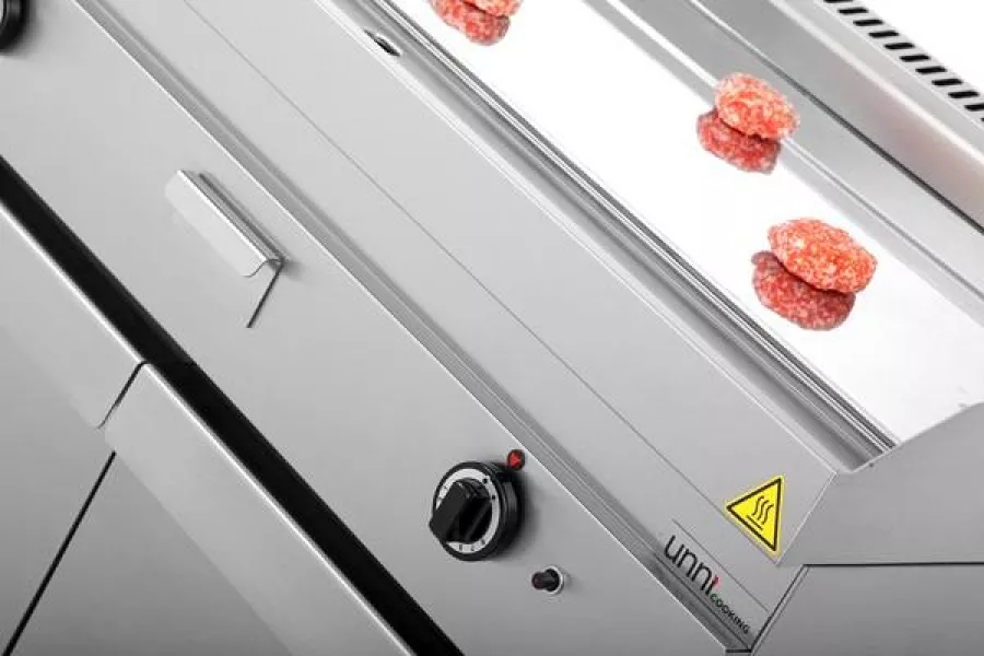 Gas-Bratplatte 650 Chrom Edelstahl Antihaft Gastronomie