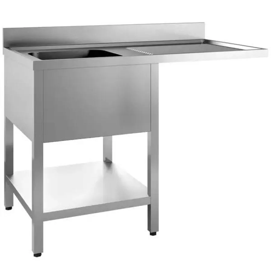 Spültisch Edelstahl 120x70x85cm 1 Becken links Abtropfbrett rechts