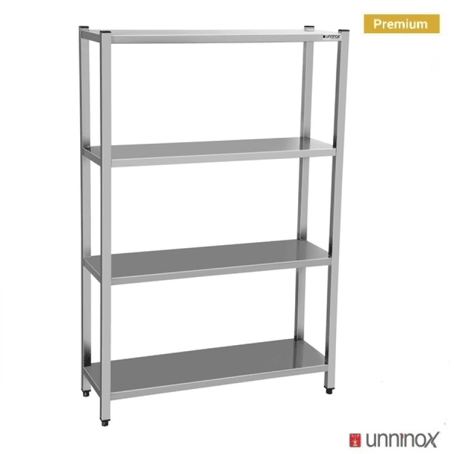 Regaleinheit Edelstahl 1400x400x1800 mm – 4 Böden, hohe Tragkraft