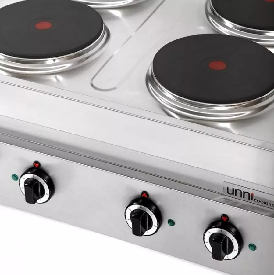 Elektroherd 650Line 4 Kochfelder Edelstahl Gusseisen 2,6 kW