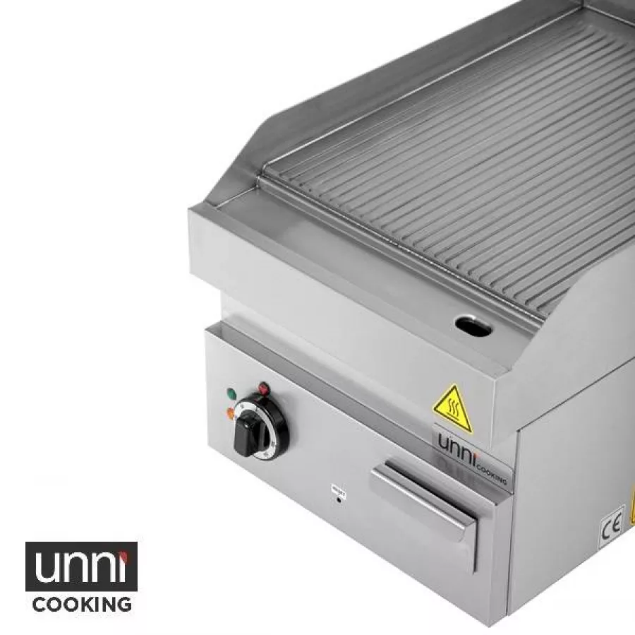 Elektrische Bratplatte Edelstahl gerillt 100-300°C