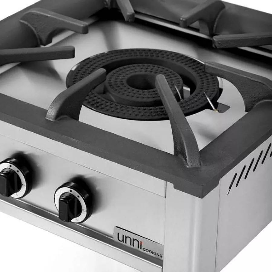 Gaskochfeld – 28 kW Edelstahlrahmen Gusseisenbrenner