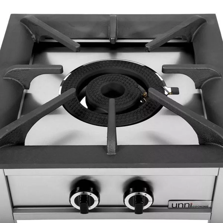 Gaskochfeld – 28 kW Edelstahlrahmen Gusseisenbrenner