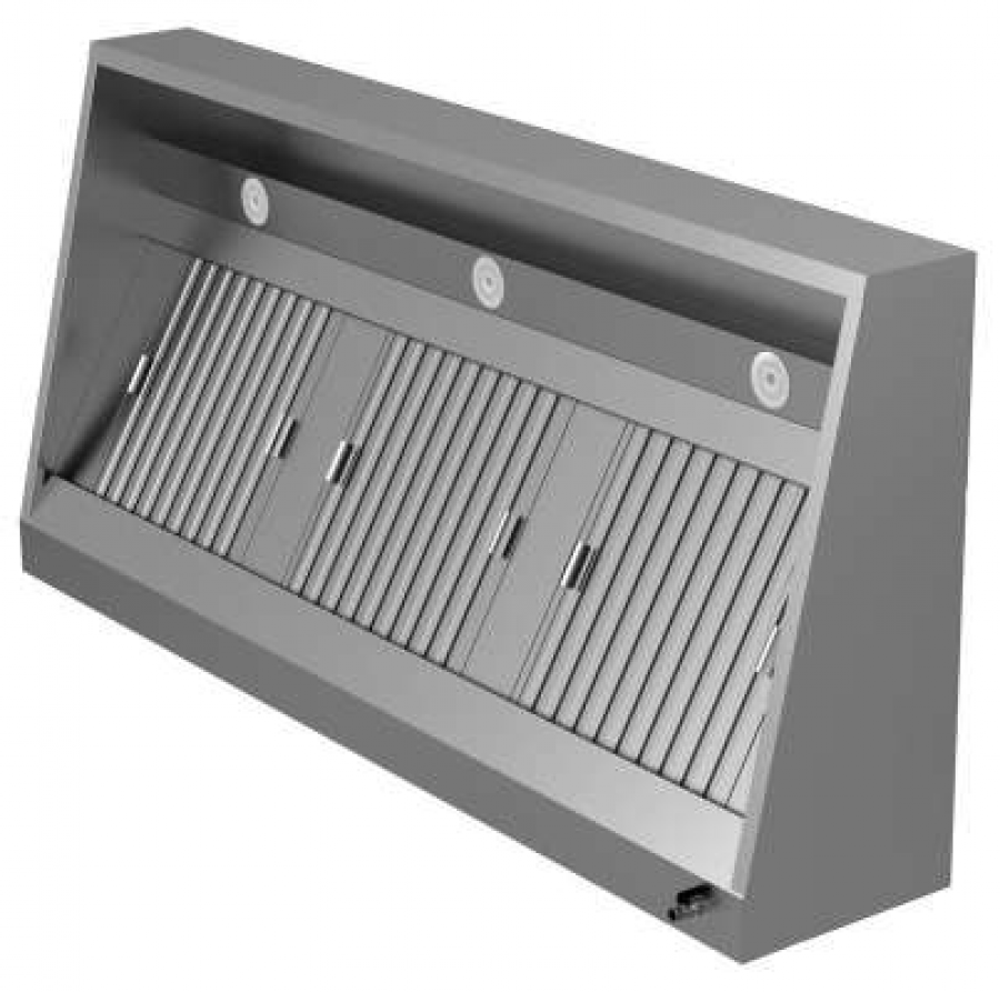 Dunstabzugshaube B3600xD950xH400 wandmontiert Großküche robust