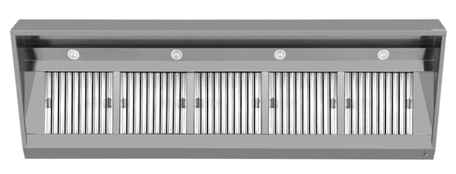 Dunstabzugshaube B2800xD950xH400 wandmontiert kompakt Gastronomie