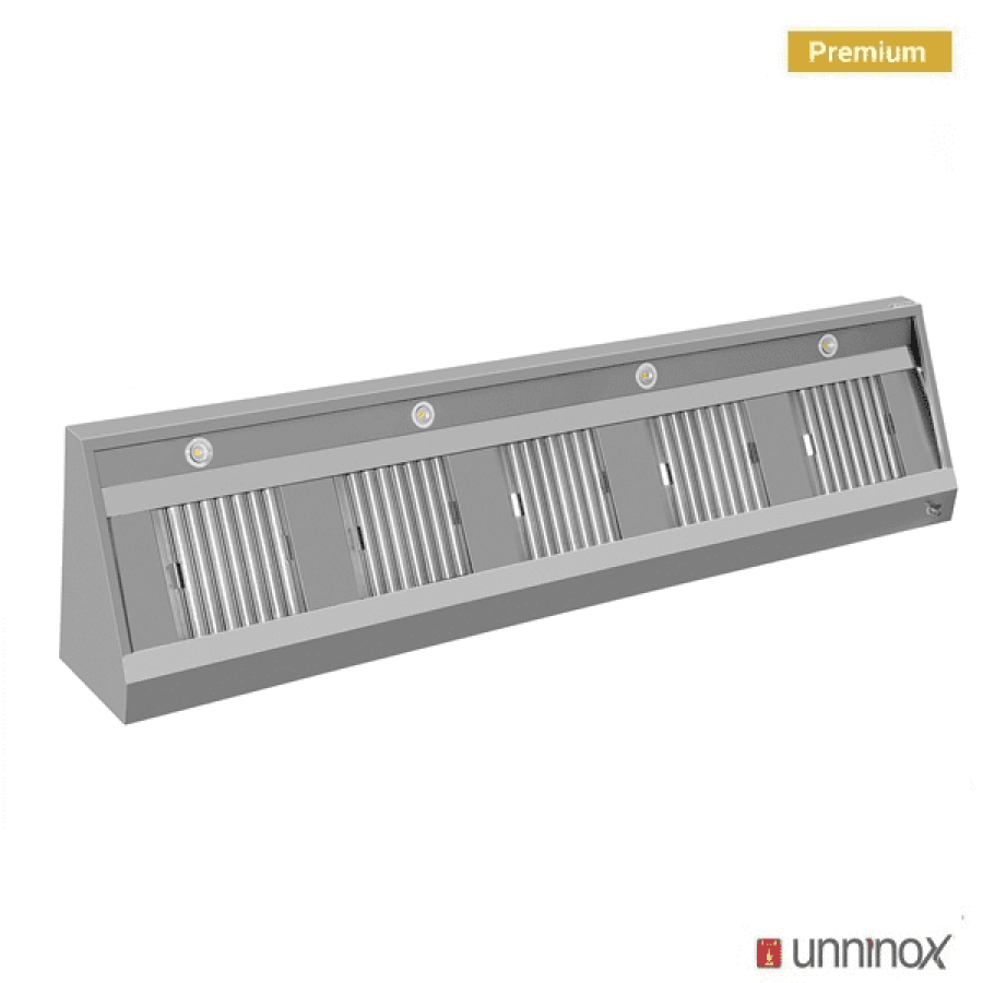 Afzuigkap B3000xD700xH400 wandmontage 3000 mm voor grootkeuken