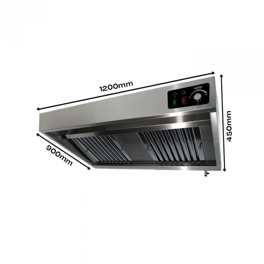 Wandhaube 1200 mm komplett mit Motor