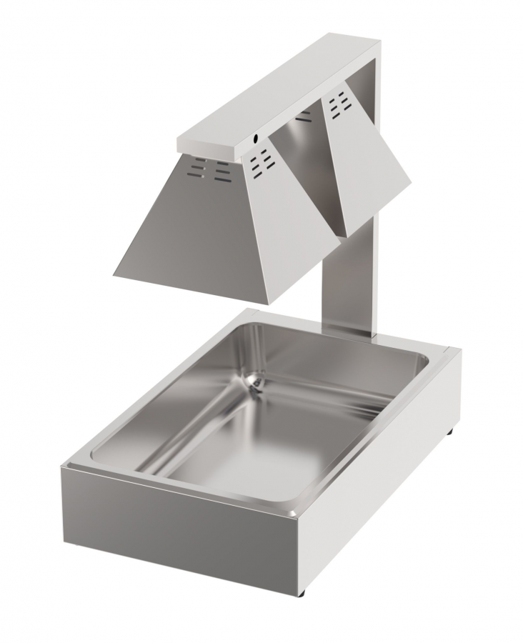 Warmhaltelampe GN 1/1 mit Doppellampen – Edelstahl für Gastronomie & Buffet