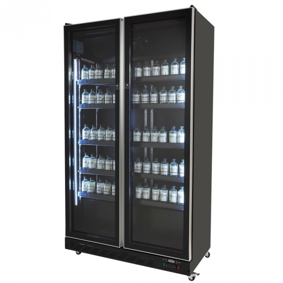 Kühlschrank 2 Glastüren Schwarz 758L | 1100x600x1980 mm