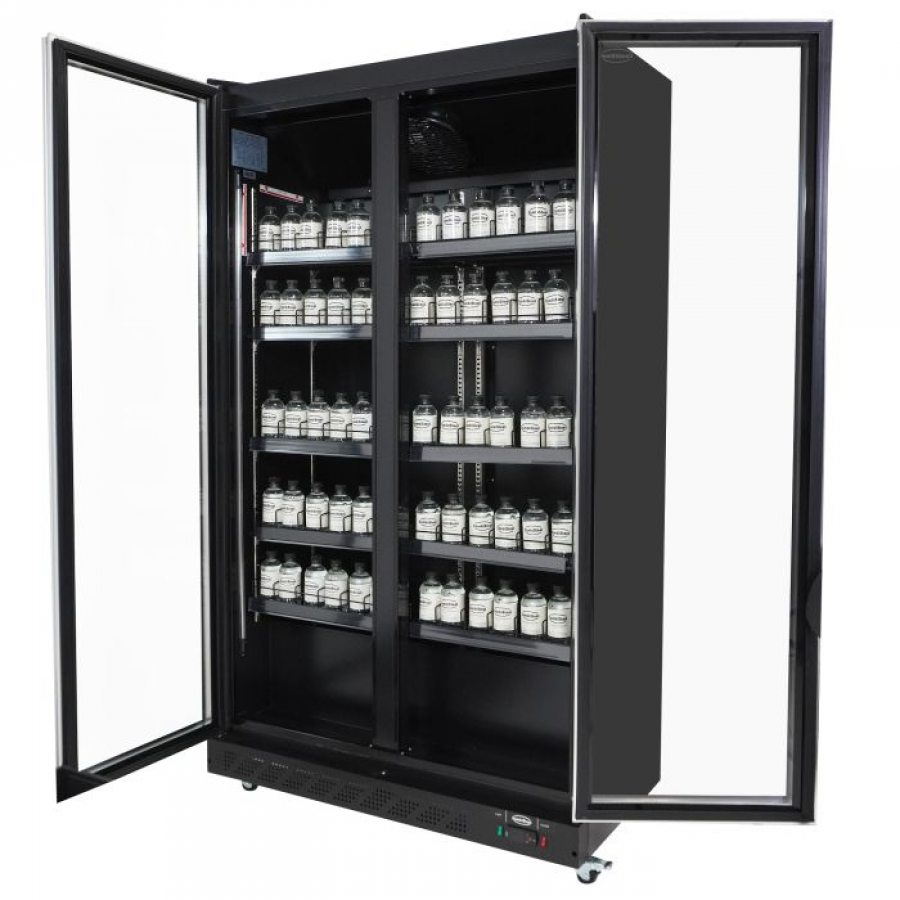 Kühlschrank 2 Glastüren Schwarz 758L | 1100x600x1980 mm