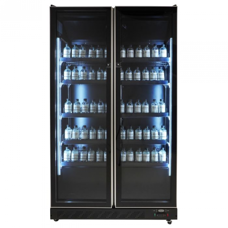 Kühlschrank 2 Glastüren Schwarz 758L | 1100x600x1980 mm