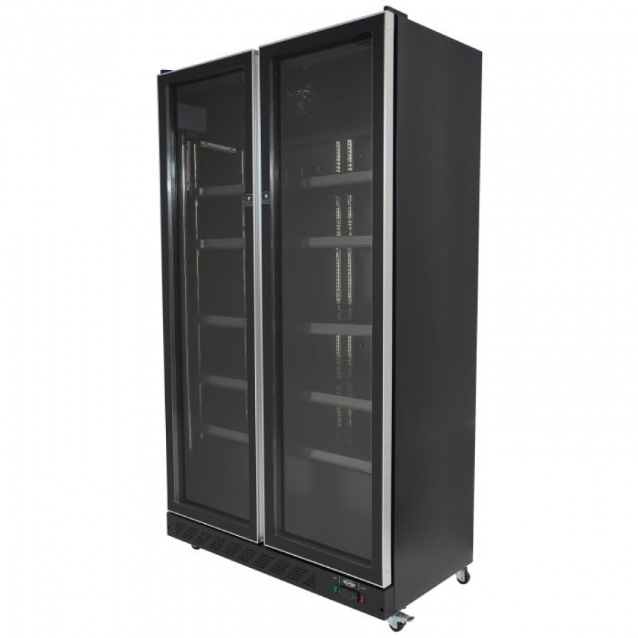 Kühlschrank 2 Glastüren Schwarz 758L | 1100x600x1980 mm