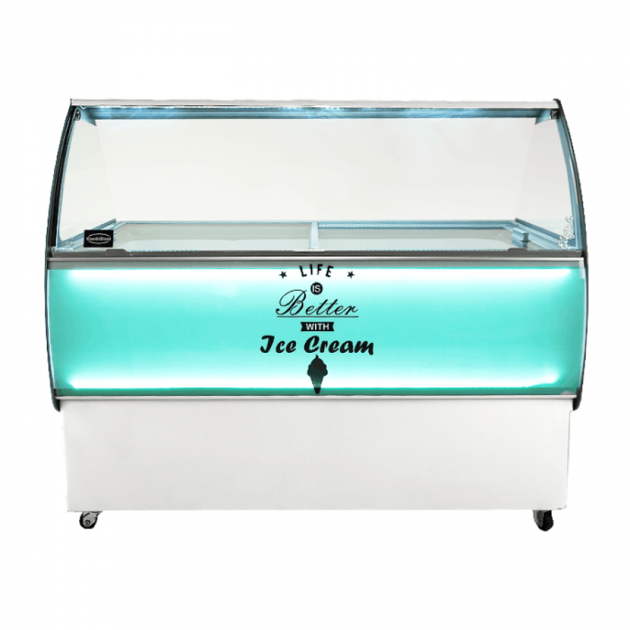 Speiseeisvitrine Bali Weiß 9x5 Liter 1192x825x1257
