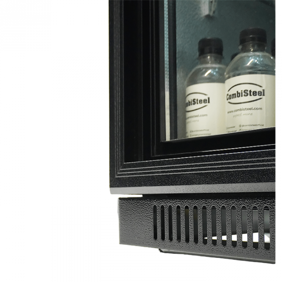 Barkühler Schwarz LED 2 Schiebetüren 198 Liter 900x500x900 mm