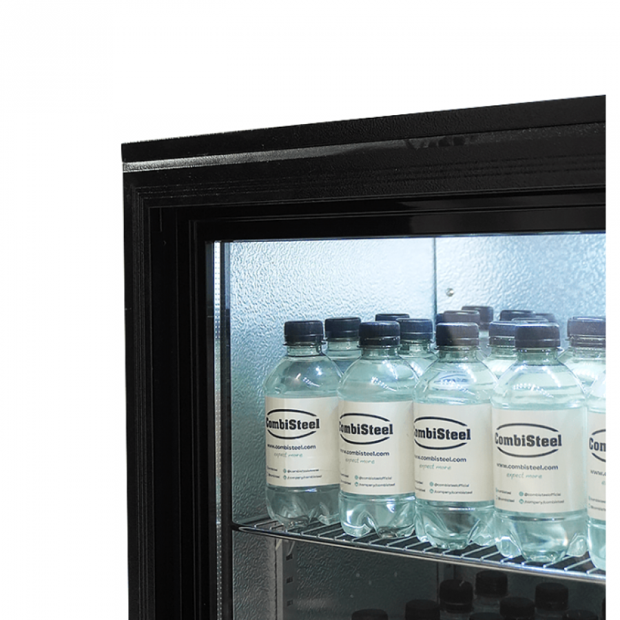 Barkühler Schwarz LED 2 Schiebetüren 198 Liter 900x500x900 mm