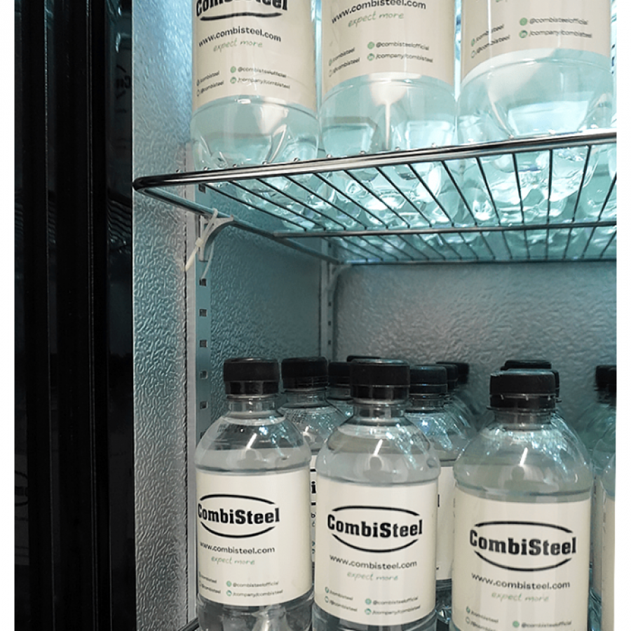 Barkühler Schwarz LED 2 Schiebetüren 198 Liter 900x500x900 mm