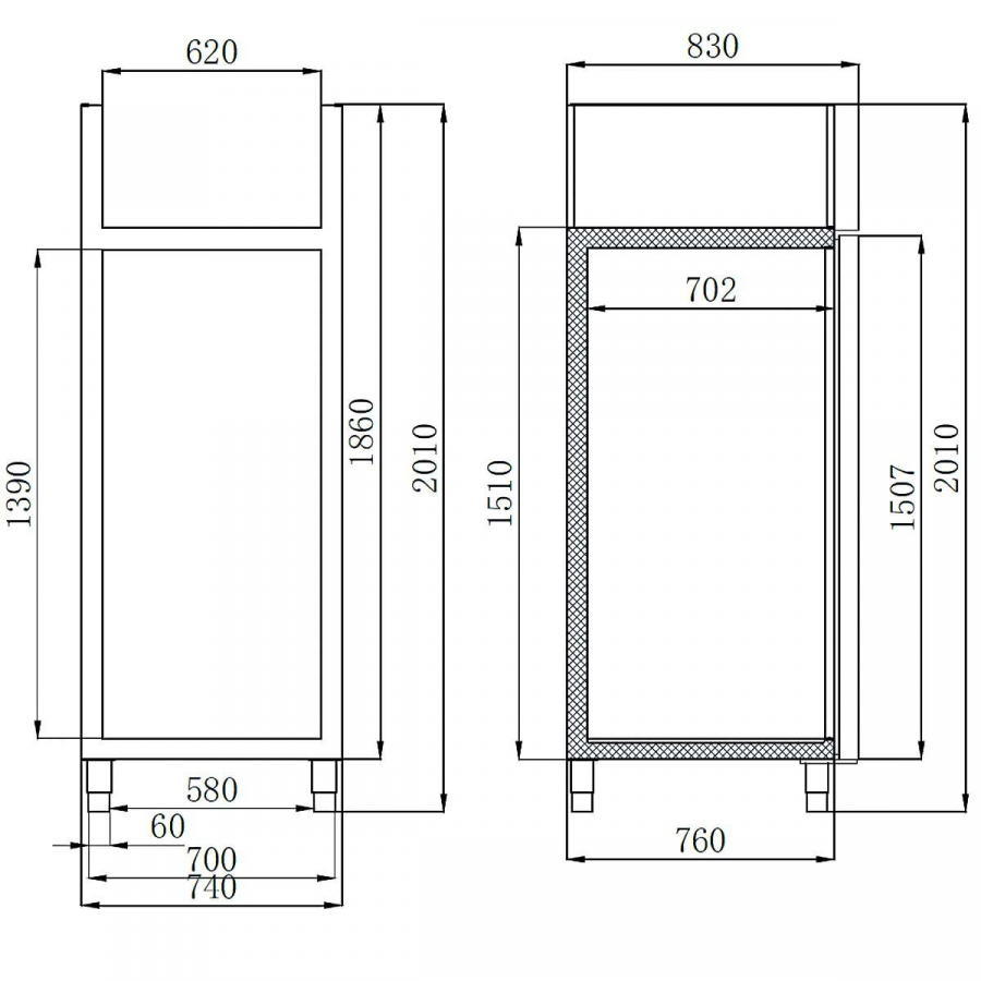 Tiefkühlschrank 650 Liter Edelstahl GN 2/1 – EASYLINE
