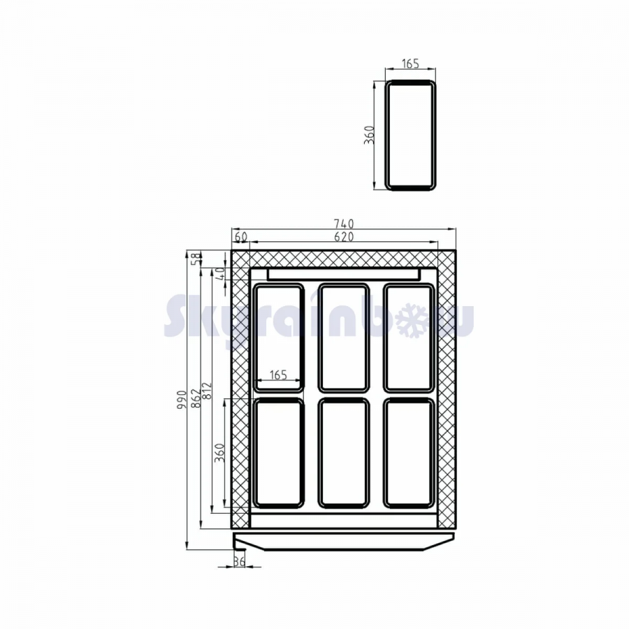 Skyrainbow Speiseeis-Lagertiefkühlschrank 54 x 5 L