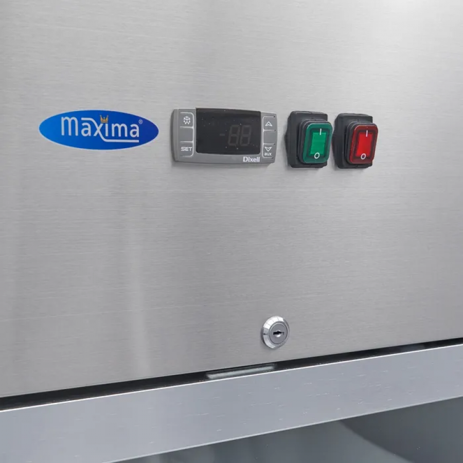 Gastro Gefrierschrank 700 Liter mit Glastür aus Edelstahl