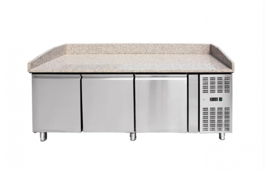 Pizzakühltisch Granit-Arbeitsplatte 3 Türen 580 Liter 2025x800x1000 mm