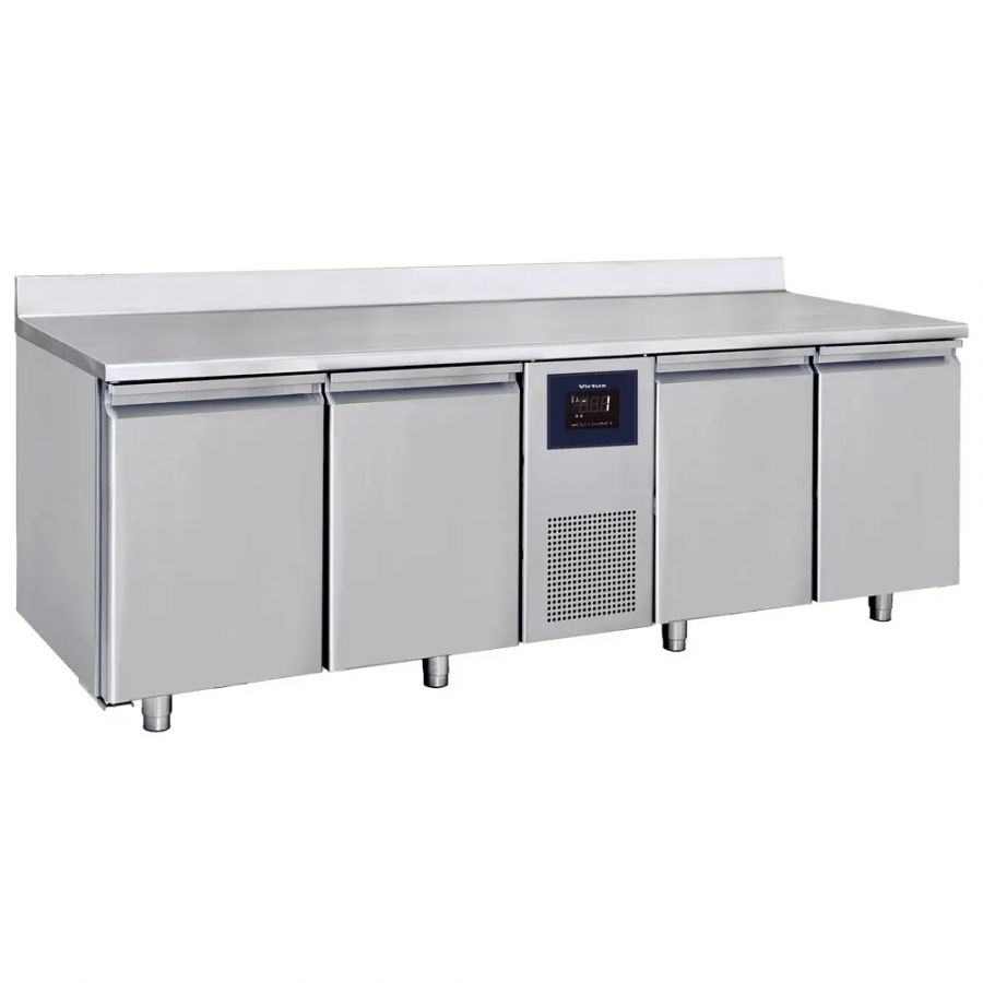Kühltisch mit 4 Türen GN 1/1 und Aufkantung, 2-8°C, WiFi - Gastrohot