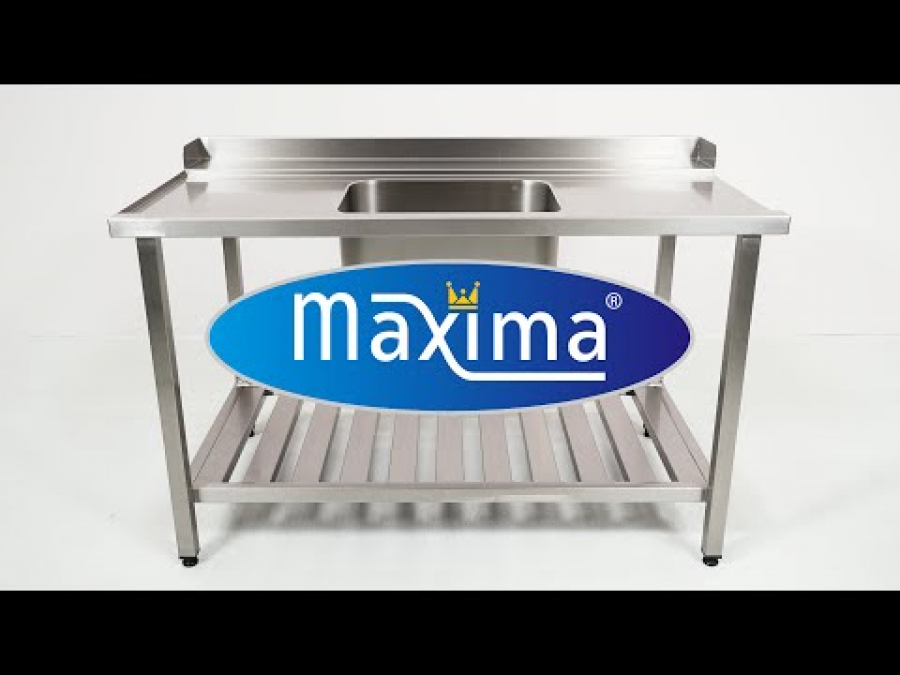 Vaatwasser tafel - 140 x 75cm - Links - met spoelbak en spatbescherming - inclusief opbergvak