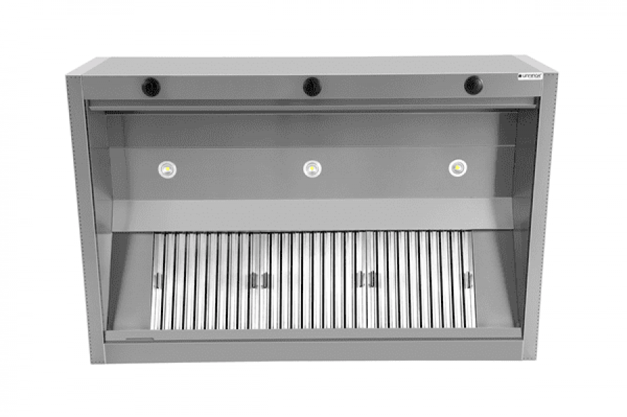 Induktionshaube 4000x1300x550 mm mit LED und 7 Filtern Gastronomie