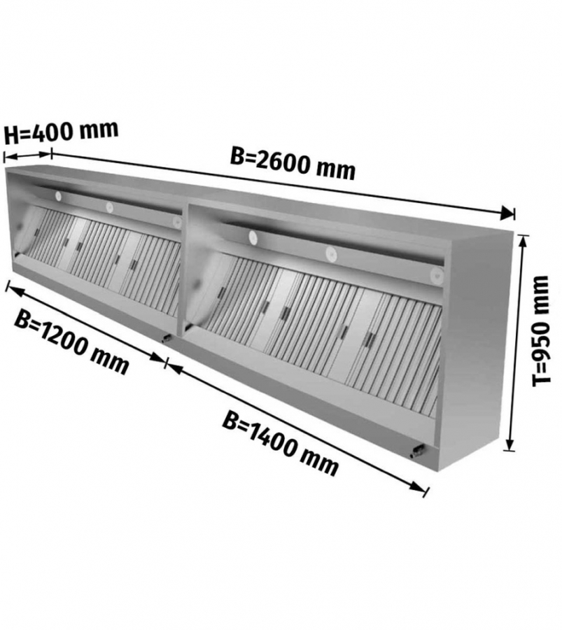 Kastkap met LED-verlichting B 260x D 95