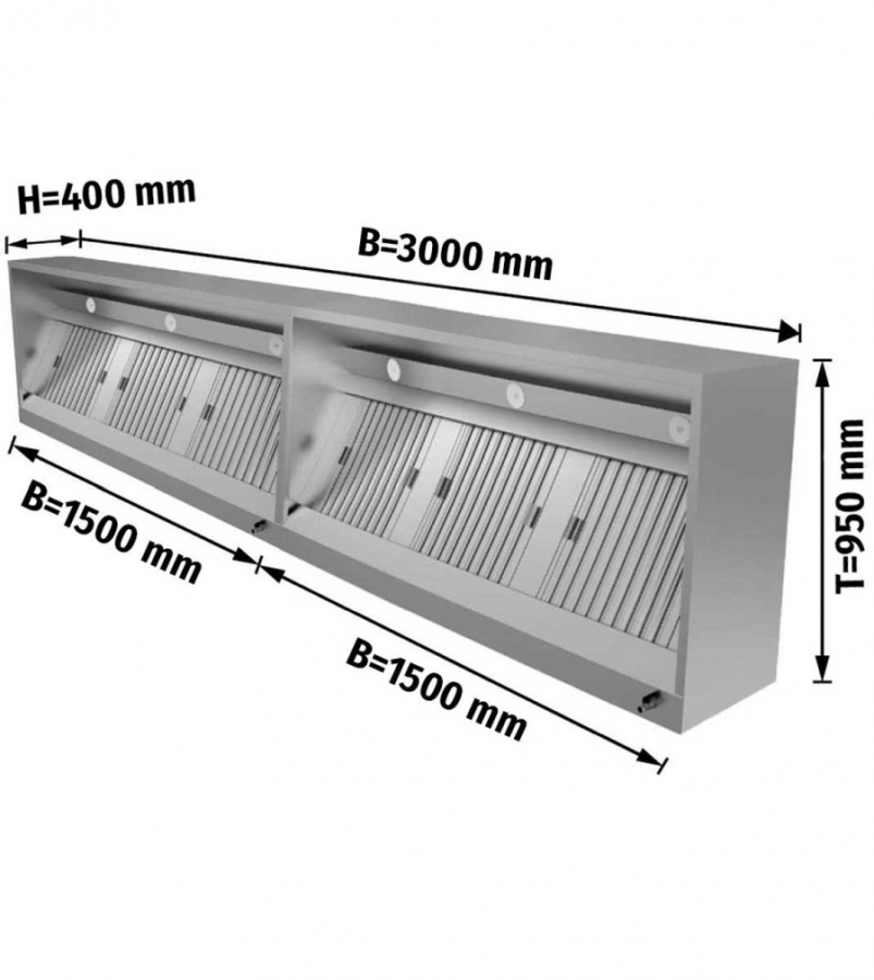 Kastkap met LED-verlichting B 300x D 95