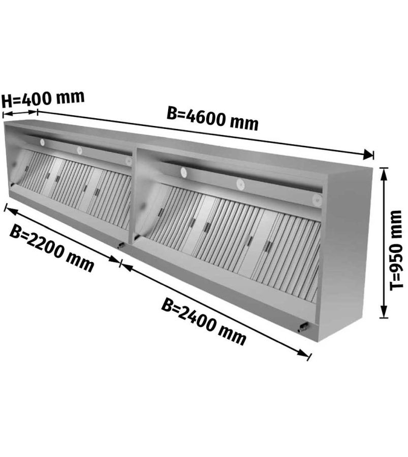 Kastkap met LED-verlichting B 460x D 95