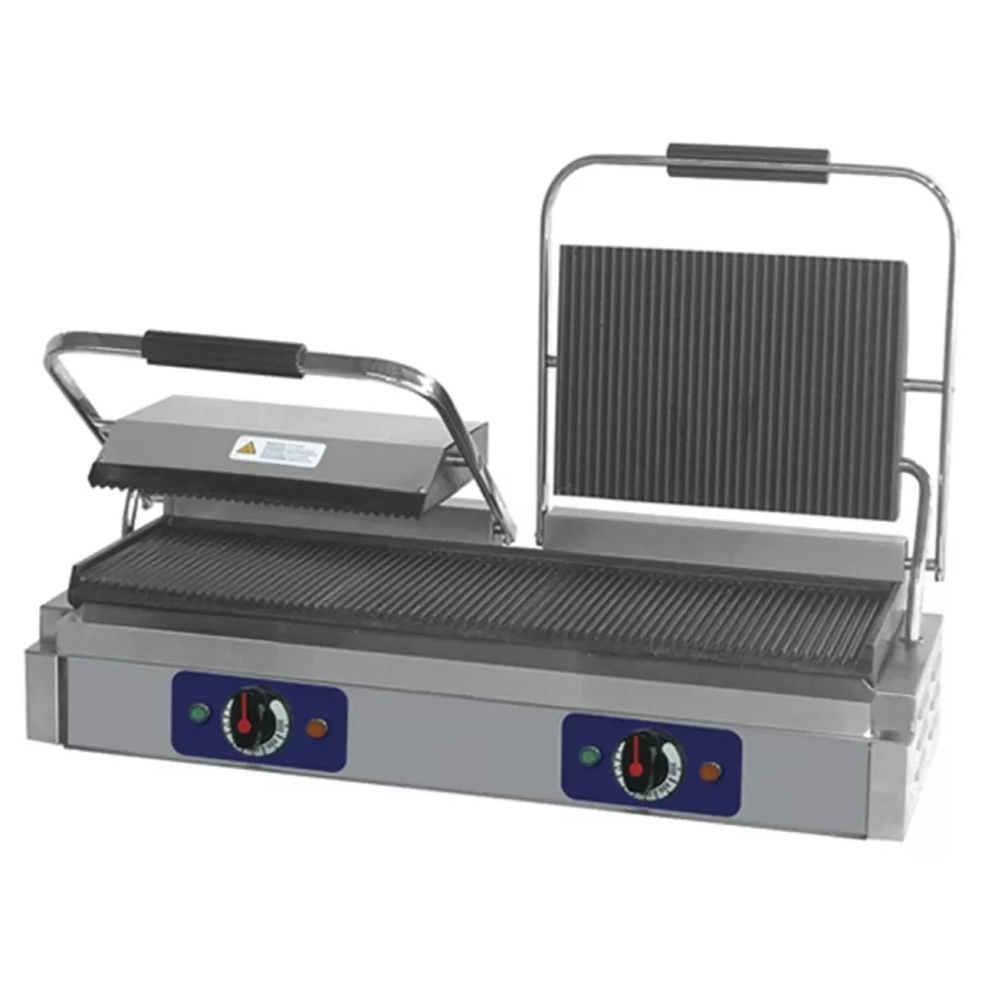 Kontaktgrill mit gerillten Platten | 475x230 mm Kontaktgrill mit gerillten Platten | 475x230 mm