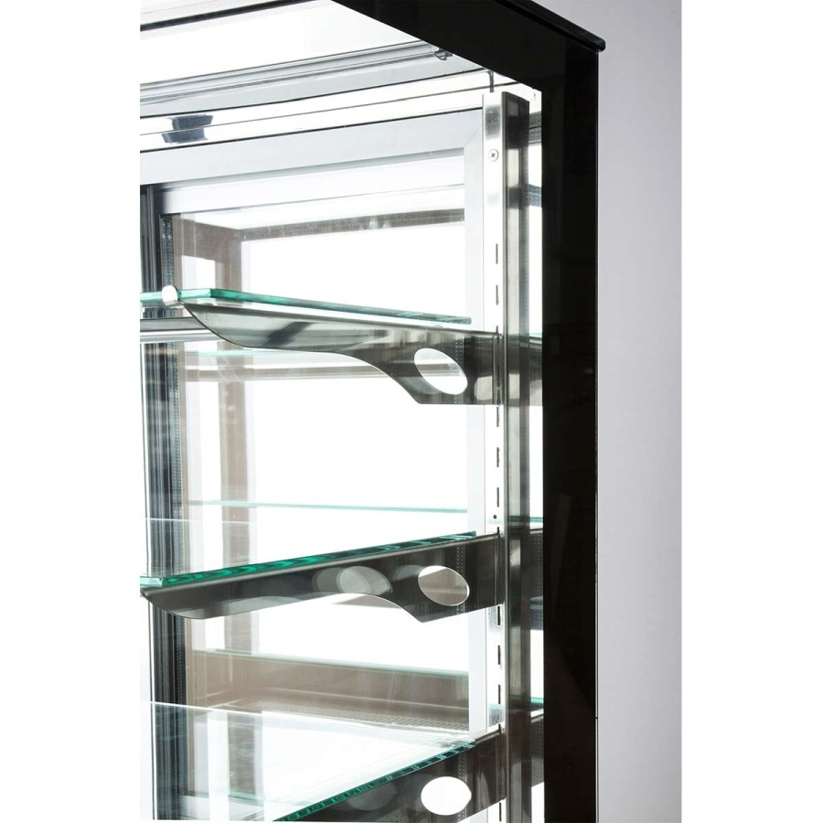 MG Hofmann Kuchenvitrine 100 cm breit | Umluftkühlung | Air Frost | Weiß-Schwarz