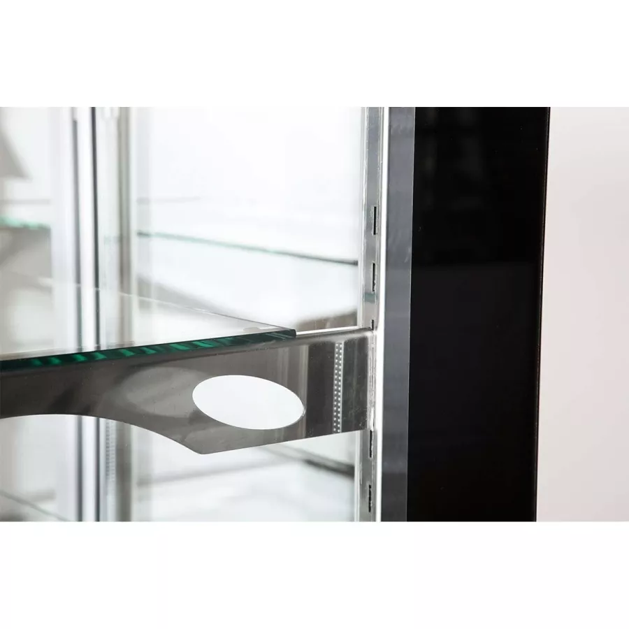 MG Hofmann Kuchenvitrine 100 cm breit | Umluftkühlung | Air Frost | Weiß-Schwarz