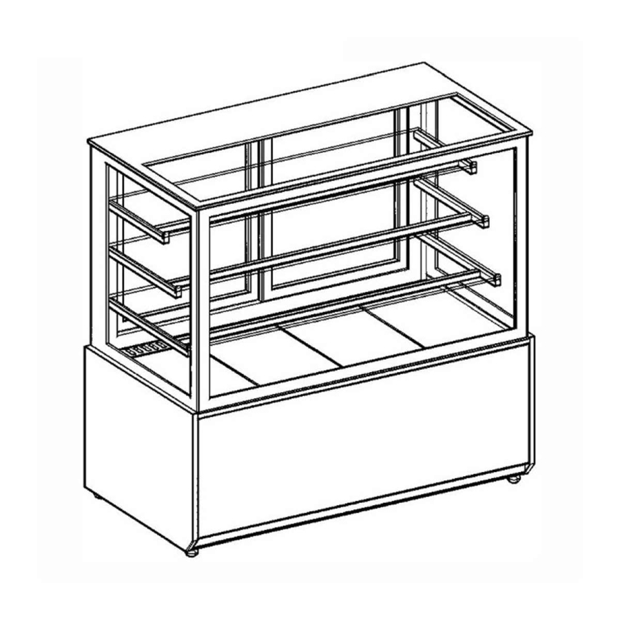 MG Hofmann Kuchenvitrine 100 cm breit | Umluftkühlung | Air Frost | Weiß-Schwarz