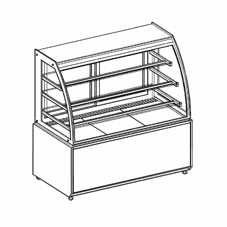 MG Hofmann Kuchenvitrine 130 cm breit | Umluftkühlung | Anti Beschlag Glas | Bordeaux-​Schwarz