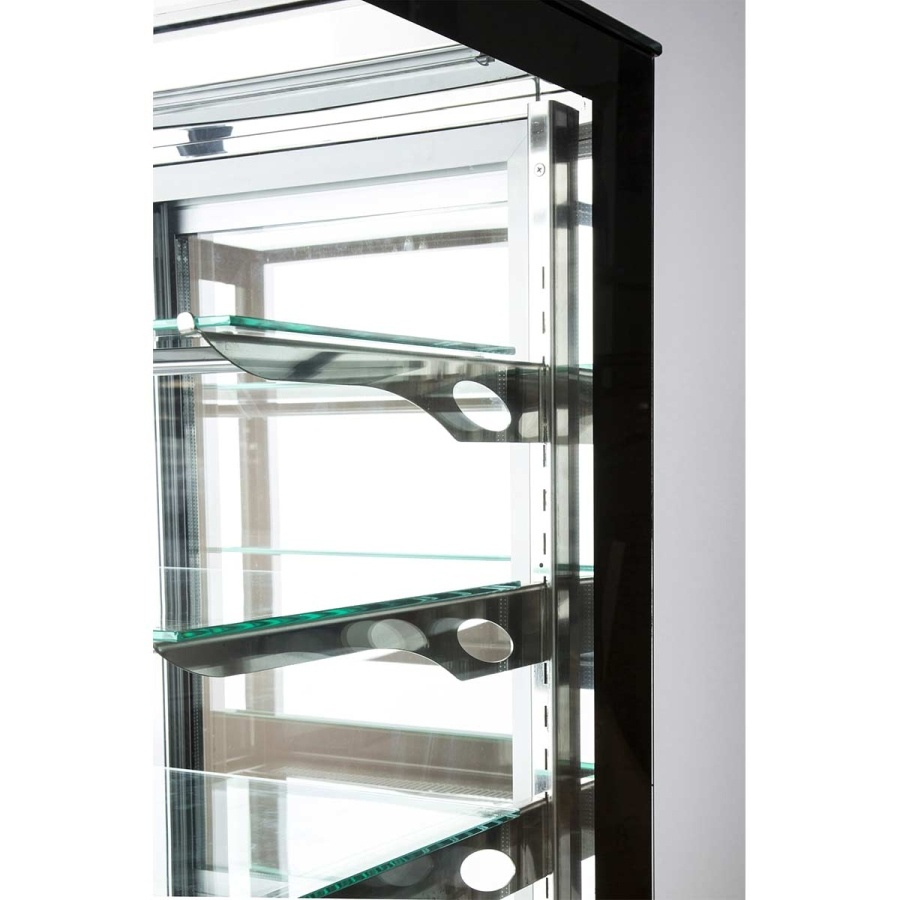 MG Hofmann Kuchenvitrine 125 cm breit | Umluftkühlung | Air Frost | Weiß-Schwarz