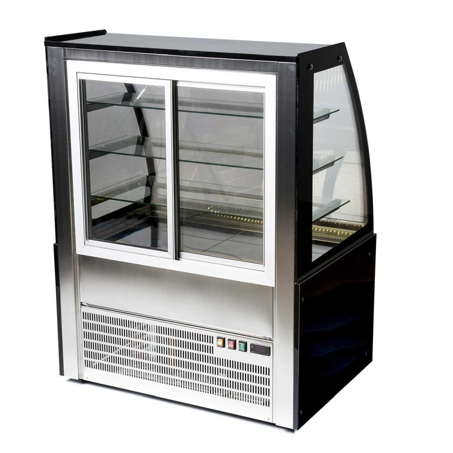 MG Hofmann keuken vitrine 130 cm breed | Circulatiekoeling | Antibewolkte glas | Wit-Zwart