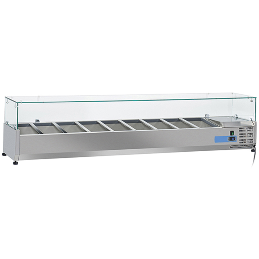 Kühlaufsatzvitrine 7x GN1/3 + 1x GN1/2 H=150