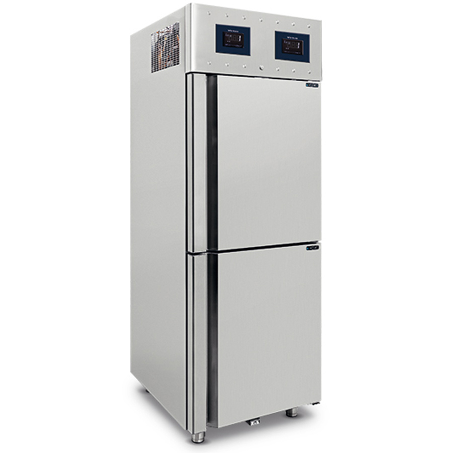 Kühlschrank 350 Liter aus Edelstahl GN 2/1, 2-8°C, WiFi - Gastrokühlschrank mit großem Fassungsvermögen