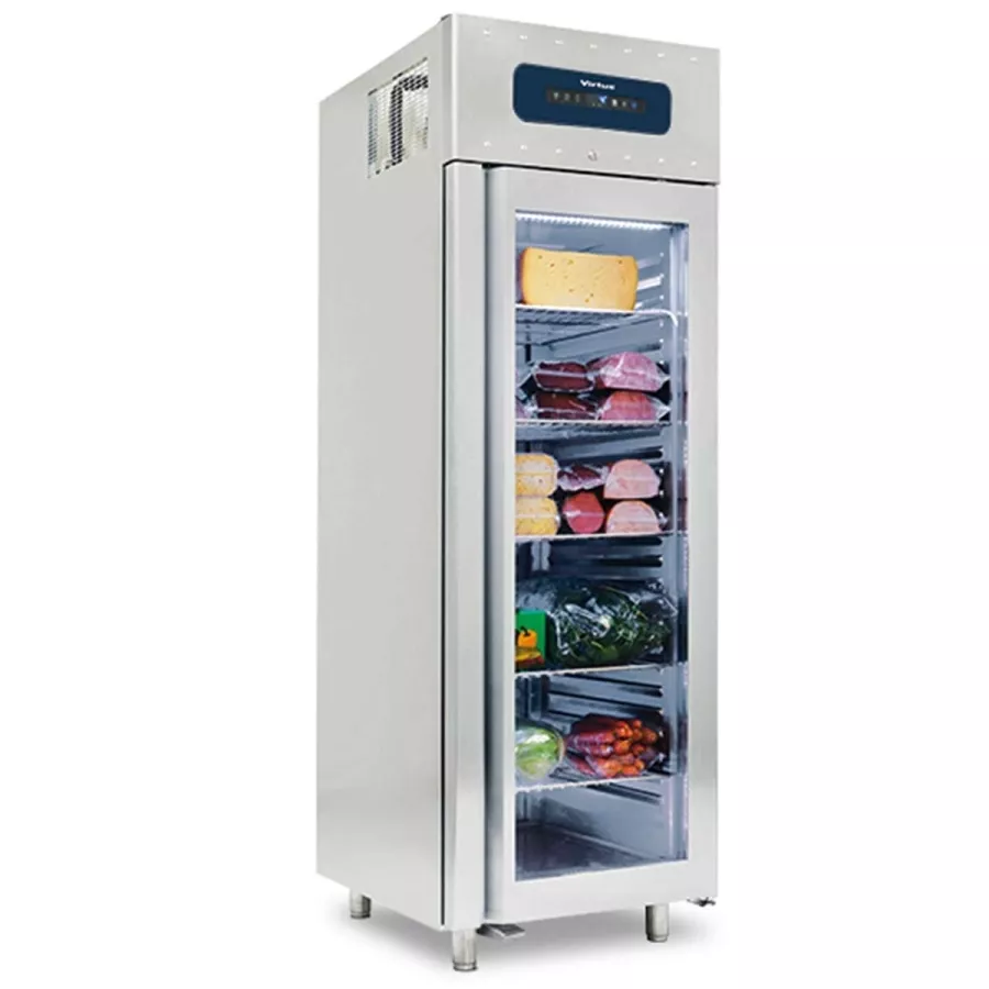 Kühlschrank 700 Liter aus Edelstahl mit Glastür